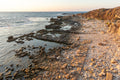 Israeli Holy Land Sunset Seascape Beach - Tel Dor Ancient Ruins Maritime City