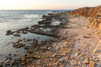 Israeli Holy Land Sunset Seascape Beach - Tel Dor Ancient Ruins Maritime City