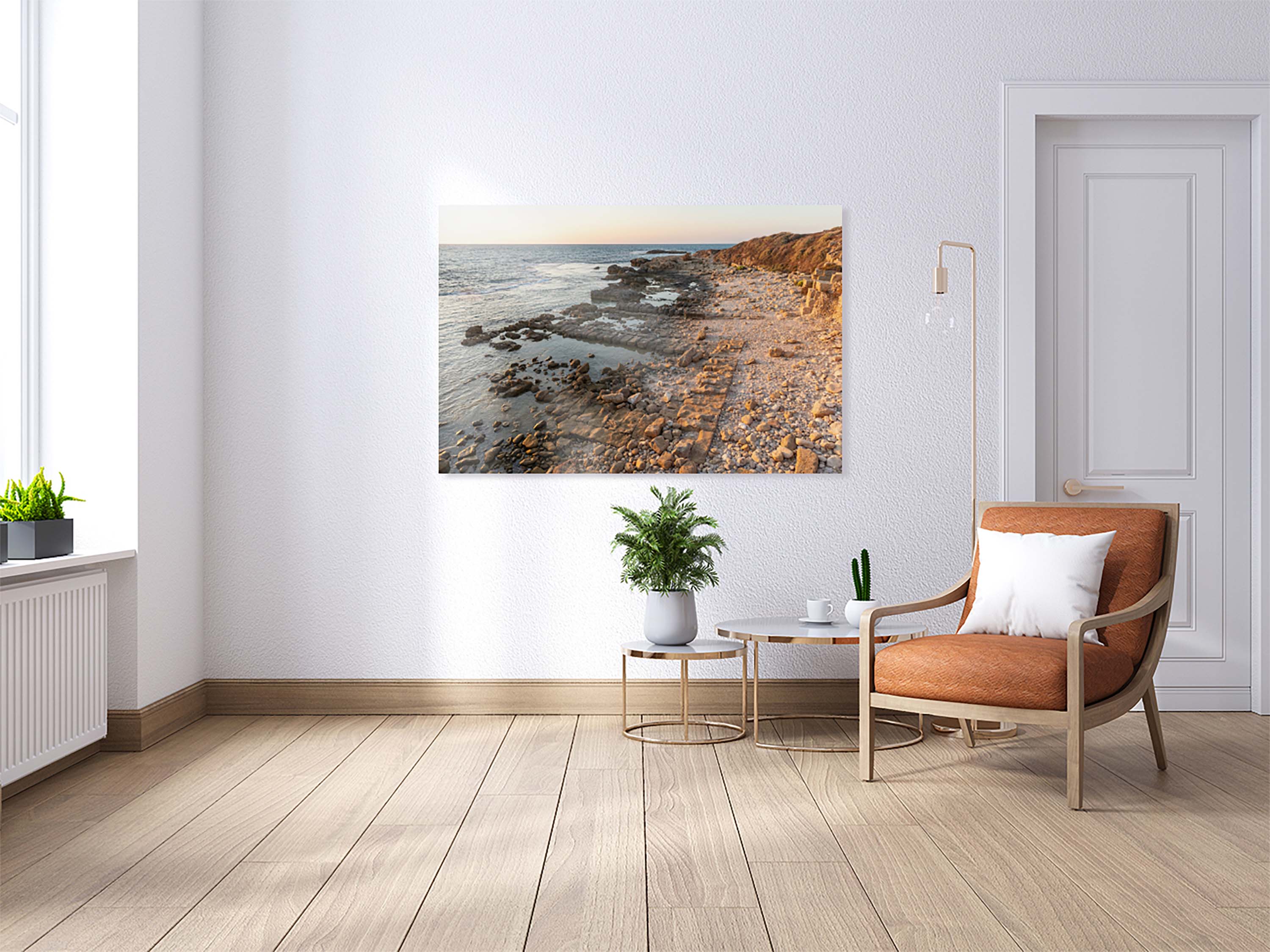 Israeli Holy Land Sunset Seascape Beach - Tel Dor Ancient Ruins Maritime City