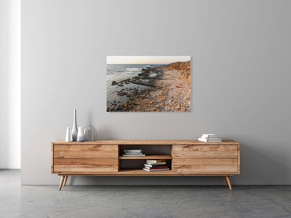 Israeli Holy Land Sunset Seascape Beach - Tel Dor Ancient Ruins Maritime City