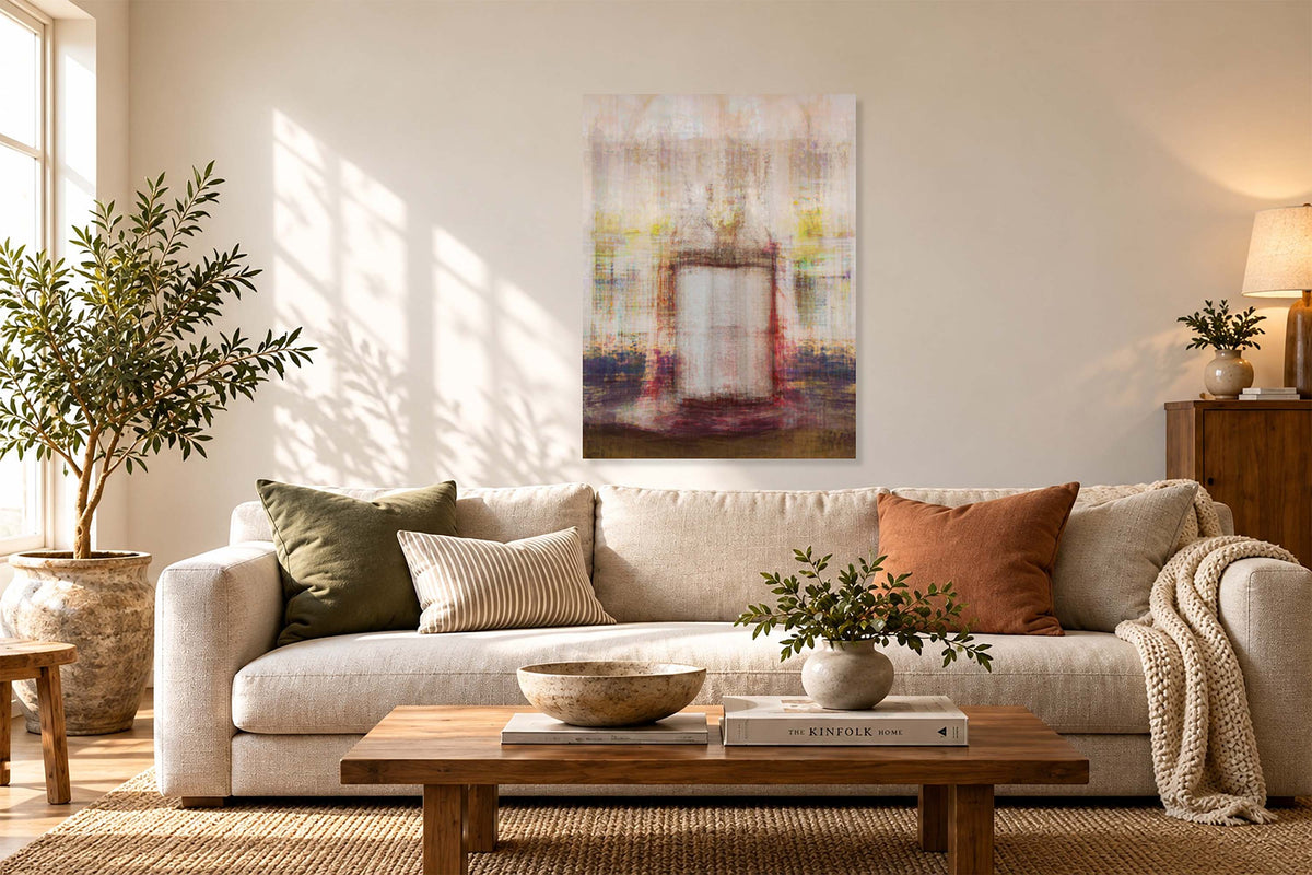 Jewish Old Bible Torah Scroll Opened Impressionist Painting — Vertical