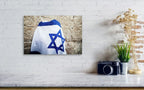 Jerusalem Kotel Western Wall — Man Covered with Israeli Flag Praying