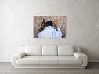 Bar Mitzvah Jewish Young Man Teenager Praying with Tallit at the Western Wall (Kotel)