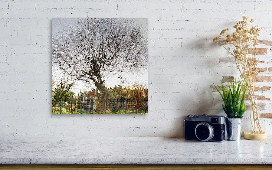 Tree Impressionist Painting — Bare oak tree during the winter