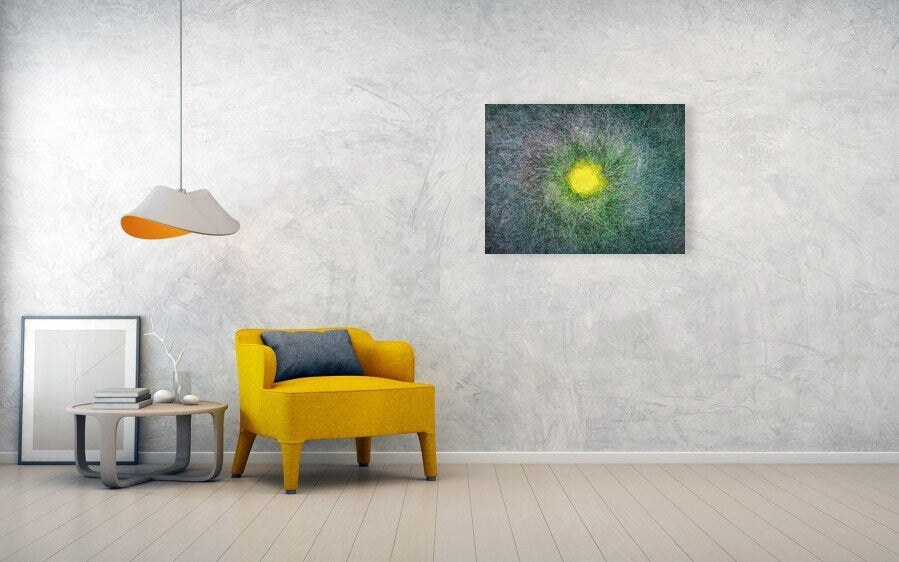 Yellow Flower Impressionist Painting: Abstract Fine Art Canvas Print