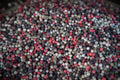 Holy Land Peper Kitchen Wall — Red, Grey and Black Pepper seed at the Mahane Yehuda food Market of Jerusalem