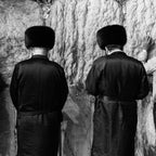 Two Hassidic Orthodox Prayers at the Wailing Wall, the Kotel, Jerusalem