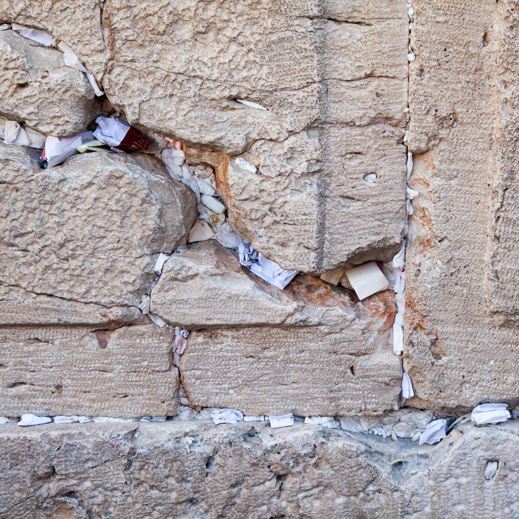 A piece of the Kotel Western Wall with Praying Notes - Jerusalem, Israel Holy Land