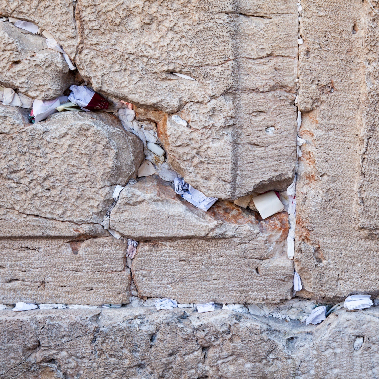 A piece of the Kotel Western Wall with Praying Notes - Jerusalem, Israel Holy Land