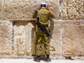 IDF Tsahal Soldier Praying at the Kotel Western Wall