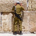 IDF Tsahal Soldier Praying at the Kotel Western Wall