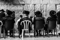 Black and White Jewish Orthodox Prayers Kotel