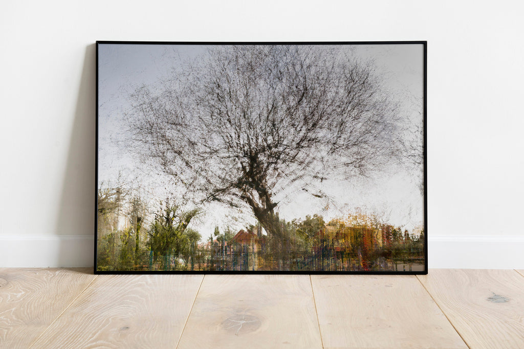 Tree Impressionist Painting — Bare oak tree during the winter