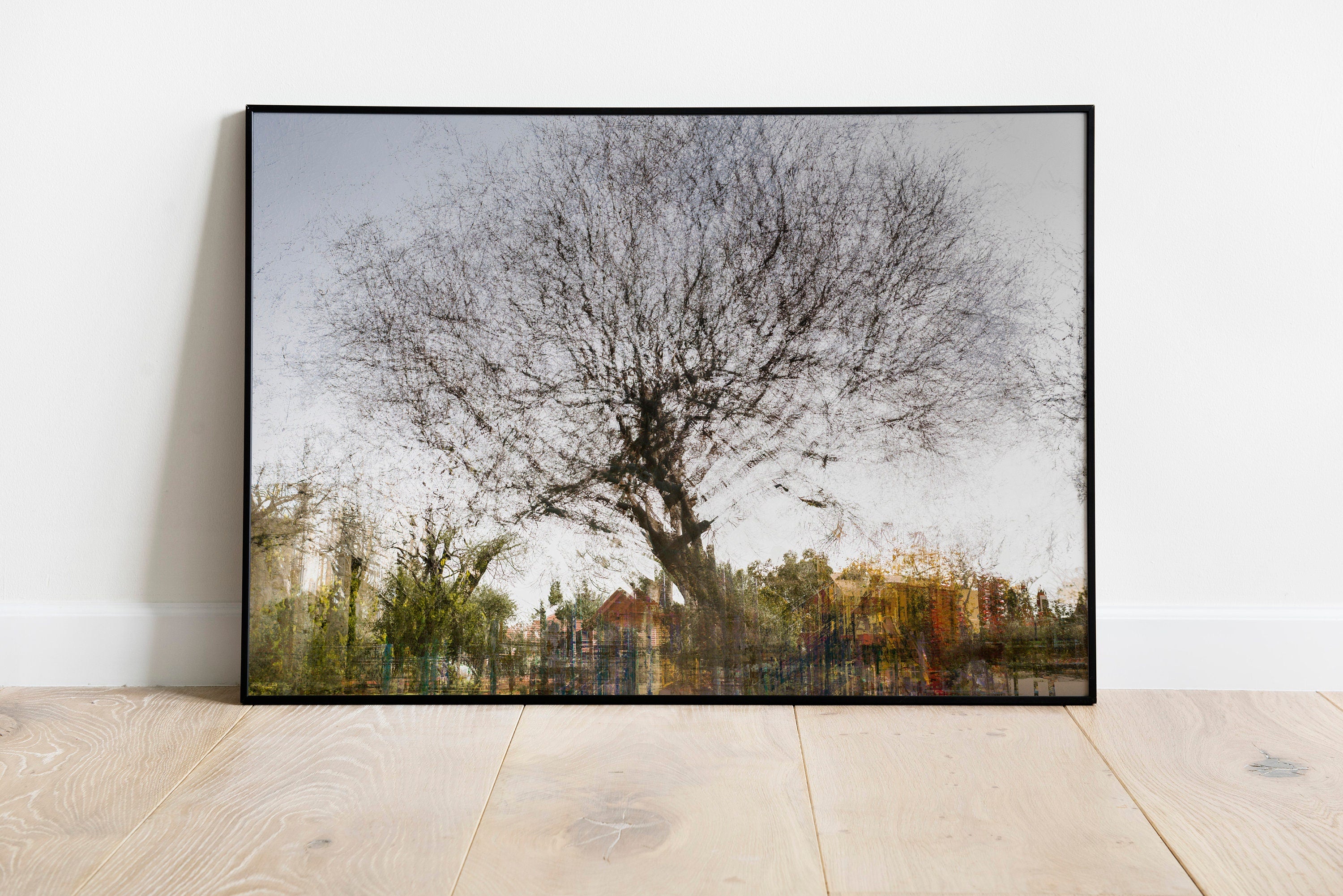 Tree Impressionist Painting — Bare oak tree during the winter