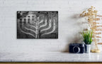 Black and White Kotel Western Wall with Hanukkiah Lit - Jewish Wall Art Decor