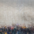 Jerusalem Kotel Western Wall Abstract Painting — Jewish Men Praying at the Kosel with Blue & White Israeli Flag