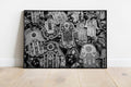 Black and White Chai Hamsa Hands — Chai Hamsa Wall Hanging