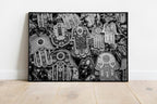 Black and White Chai Hamsa Hands — Chai Hamsa Wall Hanging