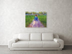 Jewish Child Portrait Impressionist Painting — The Little Prince on a Holy Land Israel Stone