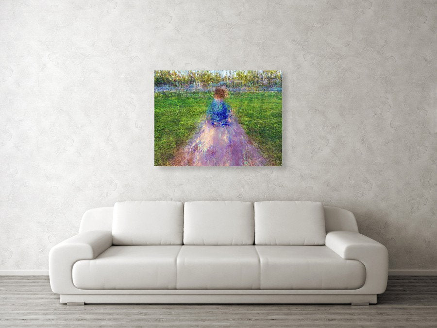 Jewish Child Portrait Impressionist Painting — The Little Prince on a Holy Land Israel Stone