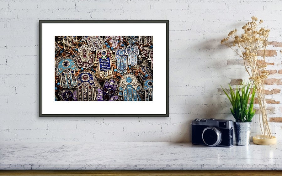 Colorful Israeli Holy Land Hamsa Chai Hands