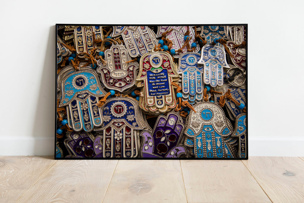 Colorful Israeli Holy Land Hamsa Chai Hands
