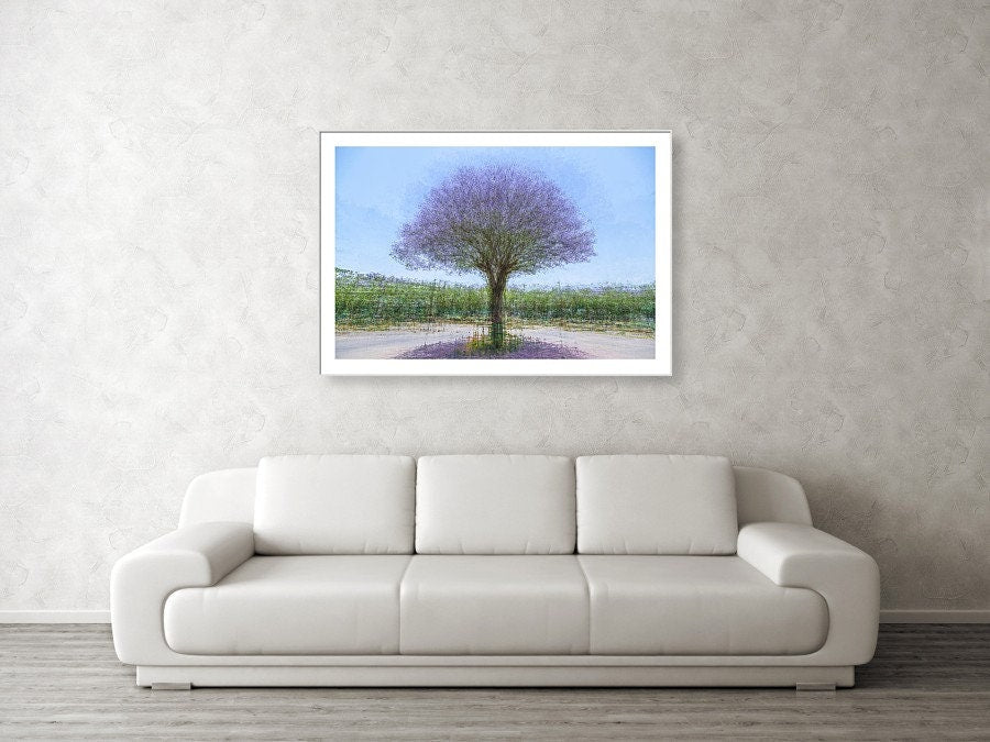 Purple Tree Impressionist Painting — Purple Jacaranda tree