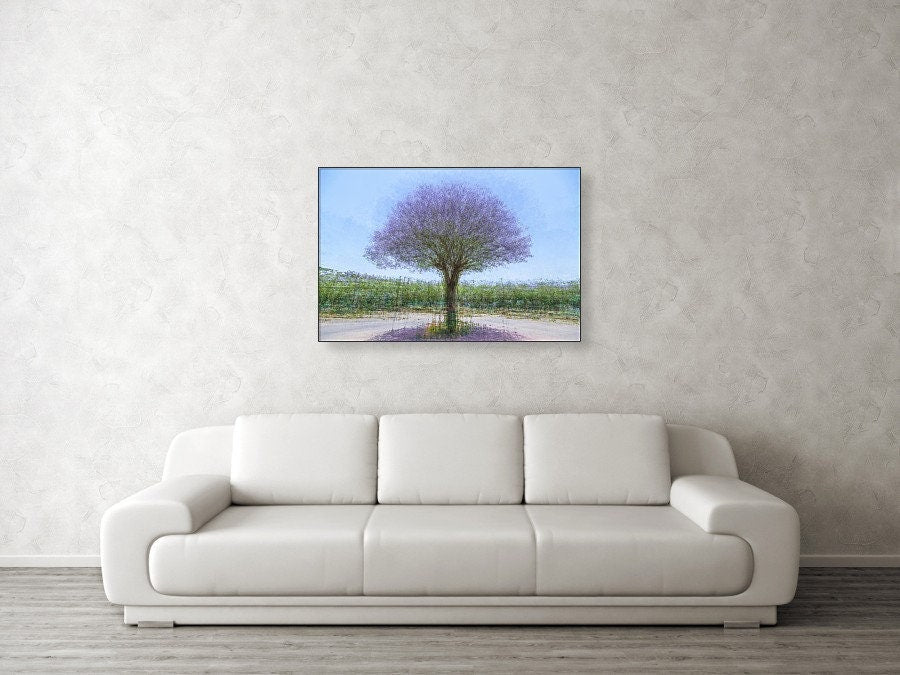 Purple Tree Impressionist Painting — Purple Jacaranda tree