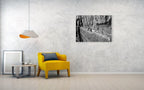 Black and White Jewish Kotel Wall Fine Art Print - Western Wall with Prayer Hand & Paper Notes between Stones - A Wailing Wall Kosel Canvas