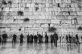 Black and White Jewish Soldiers Kotel — Western Wall with IDF Prayers — Tsahal Soldiers praying at the Kosel