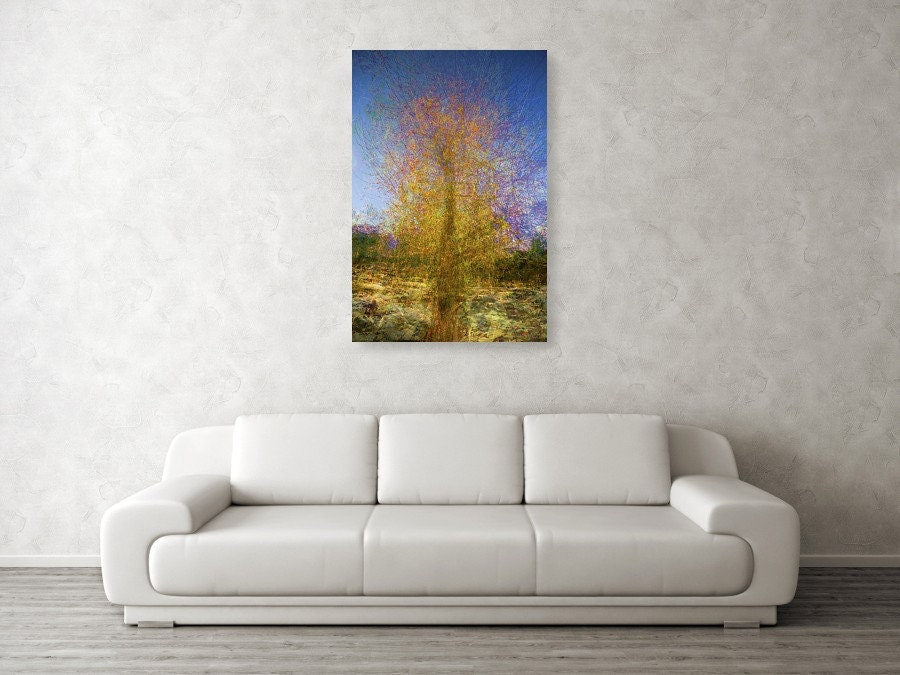 Gold Tree Painting by Night — Canvas