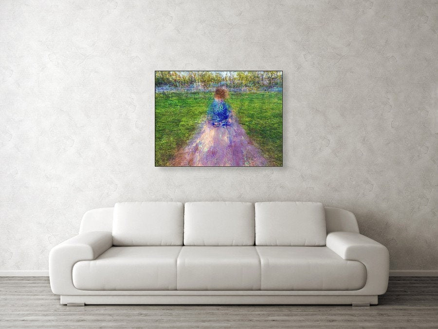 Jewish Child Portrait Impressionist Painting — The Little Prince on a Holy Land Israel Stone