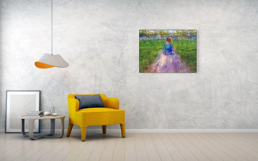 Jewish Child Portrait Impressionist Painting — The Little Prince on a Holy Land Israel Stone