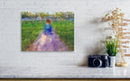 Jewish Child Portrait Impressionist Painting — The Little Prince on a Holy Land Israel Stone
