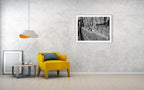 Black and White Jewish Kotel Wall Fine Art Print - Western Wall with Prayer Hand & Paper Notes between Stones - A Wailing Wall Kosel Canvas