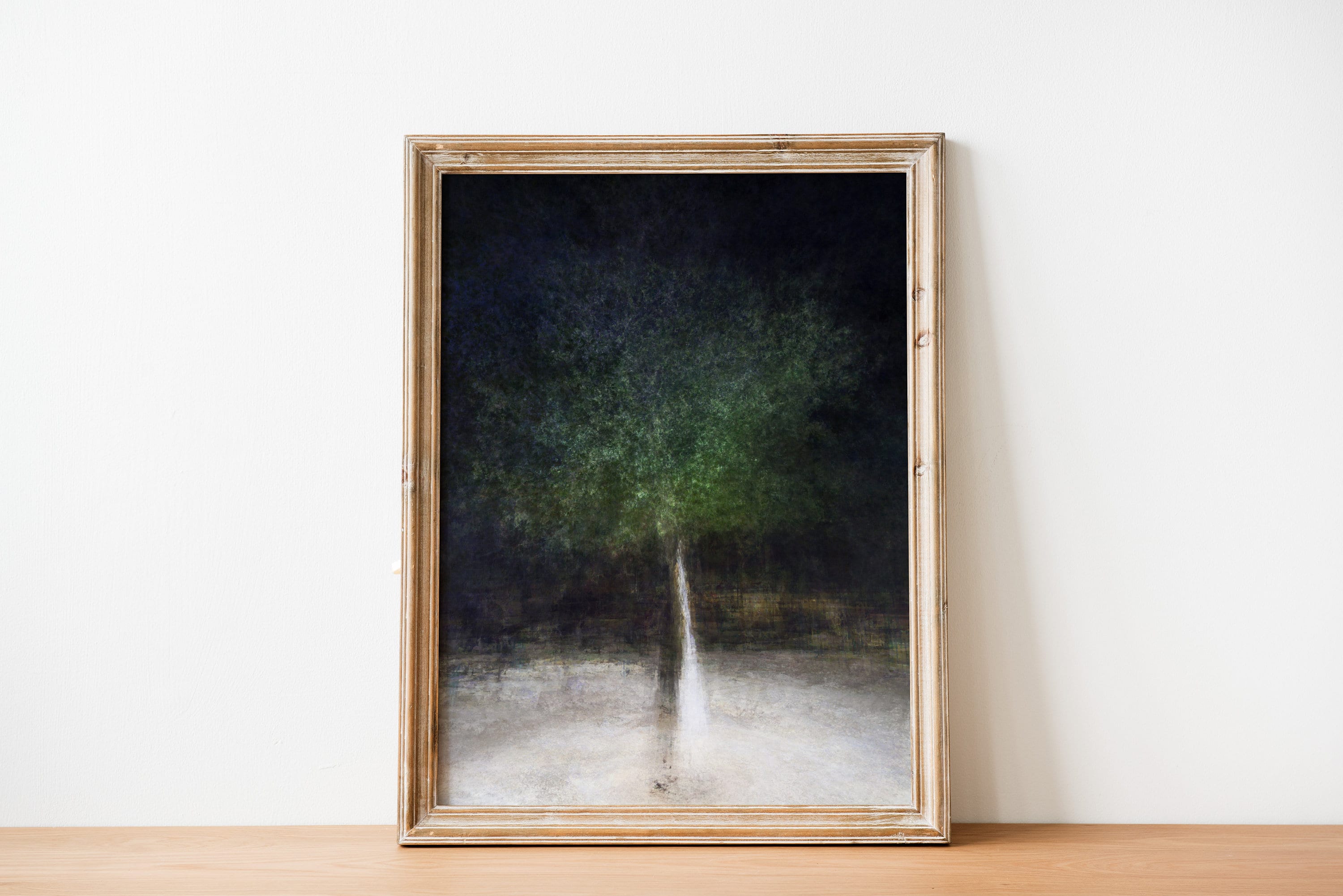 Holy Land Israeli Oak Tree Impressionist Painting by Night — The Bride & Groom