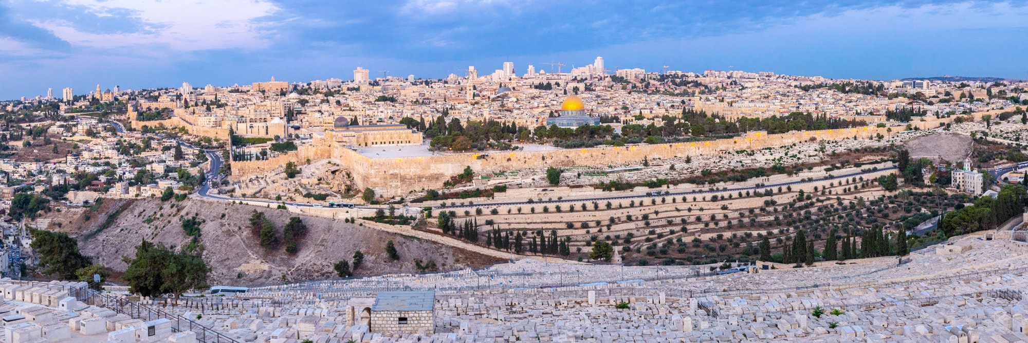 Panoramic Jerusalem Temple Mount Old City