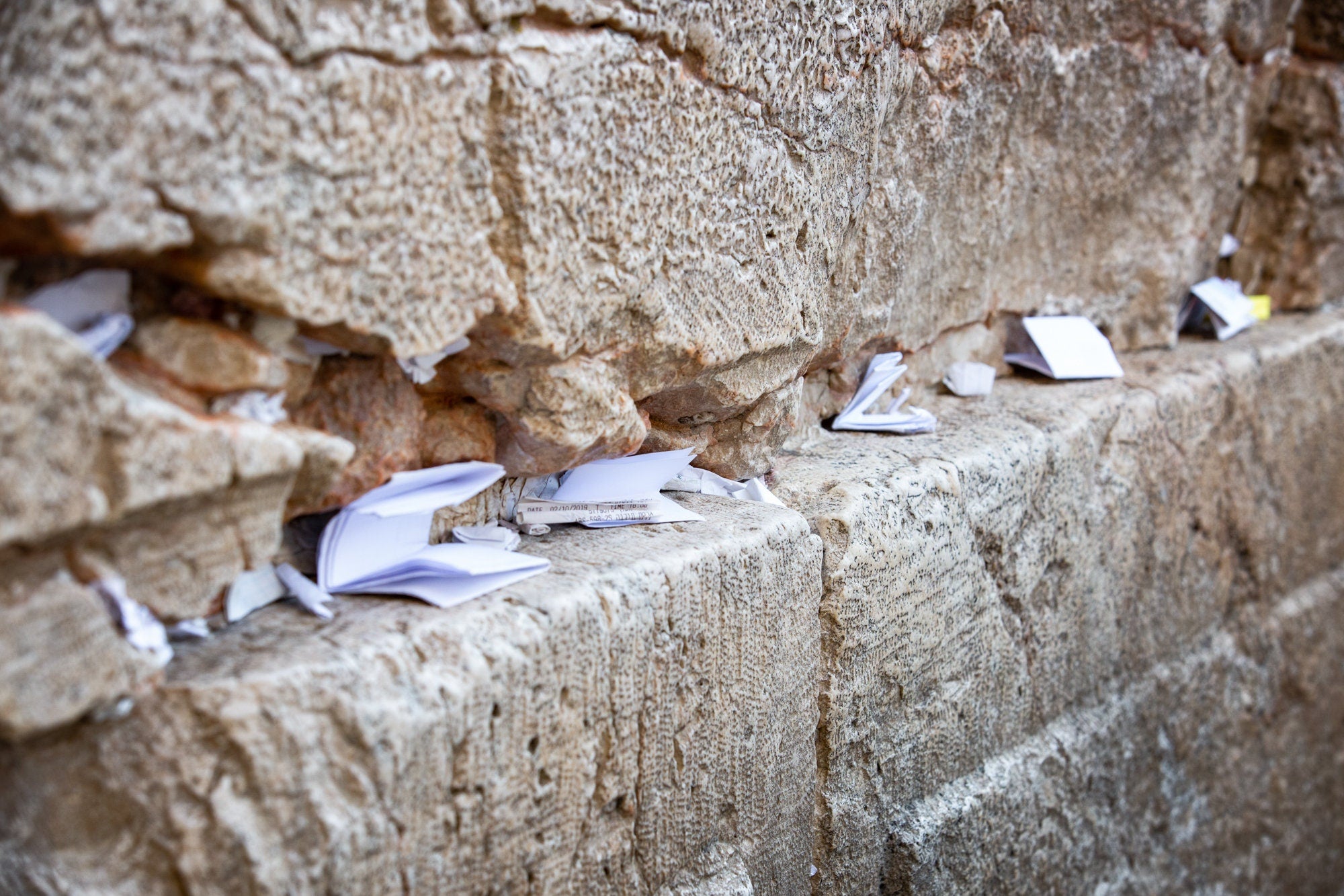 Praying Paper Notes in the Kotel Western Wall — Jerusalem Jewish Stones
