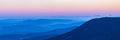 Panoramic Holy Land Blue Mountains and Pink Sky Landscape Photography — Israeli Galilee Mountains