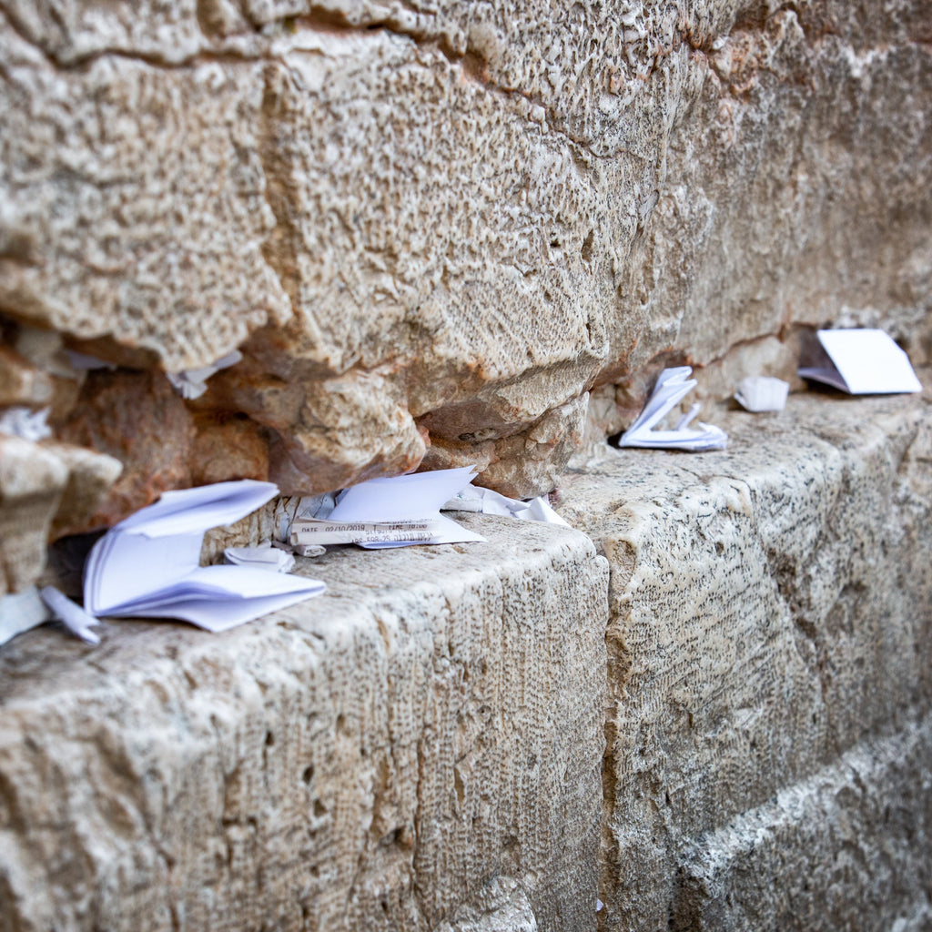 Praying Paper Notes in the Kotel Western Wall — Jerusalem Jewish Stones