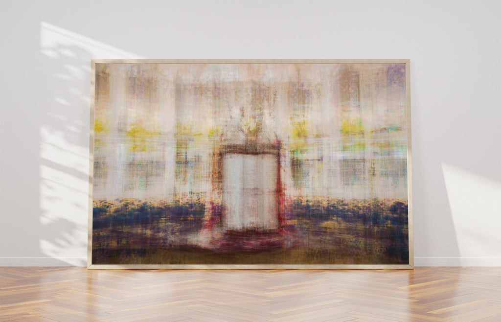 Jewish Old Bible Torah Scroll Opened Painting