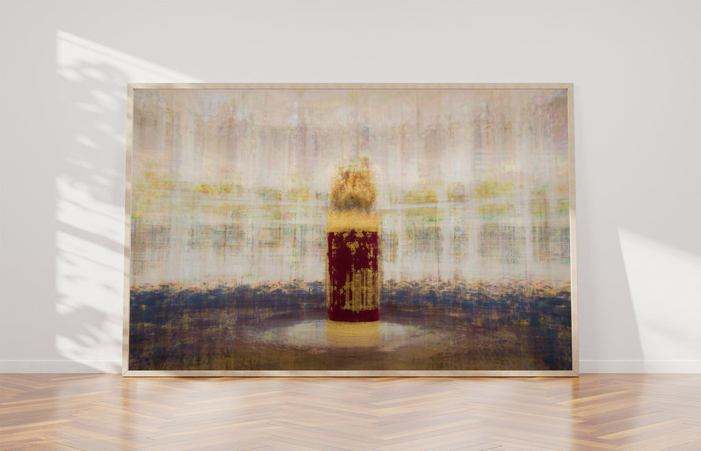 Jerusalem Gold and Red Jewish Old Bible Torah Scroll Painting
