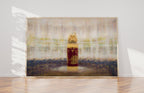 Jerusalem Gold and Red Jewish Old Bible Torah Scroll Painting