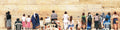 Jewish Women Kotel — Women Praying at the Western Wall — Panoramic Jerusalem Kosel Photography