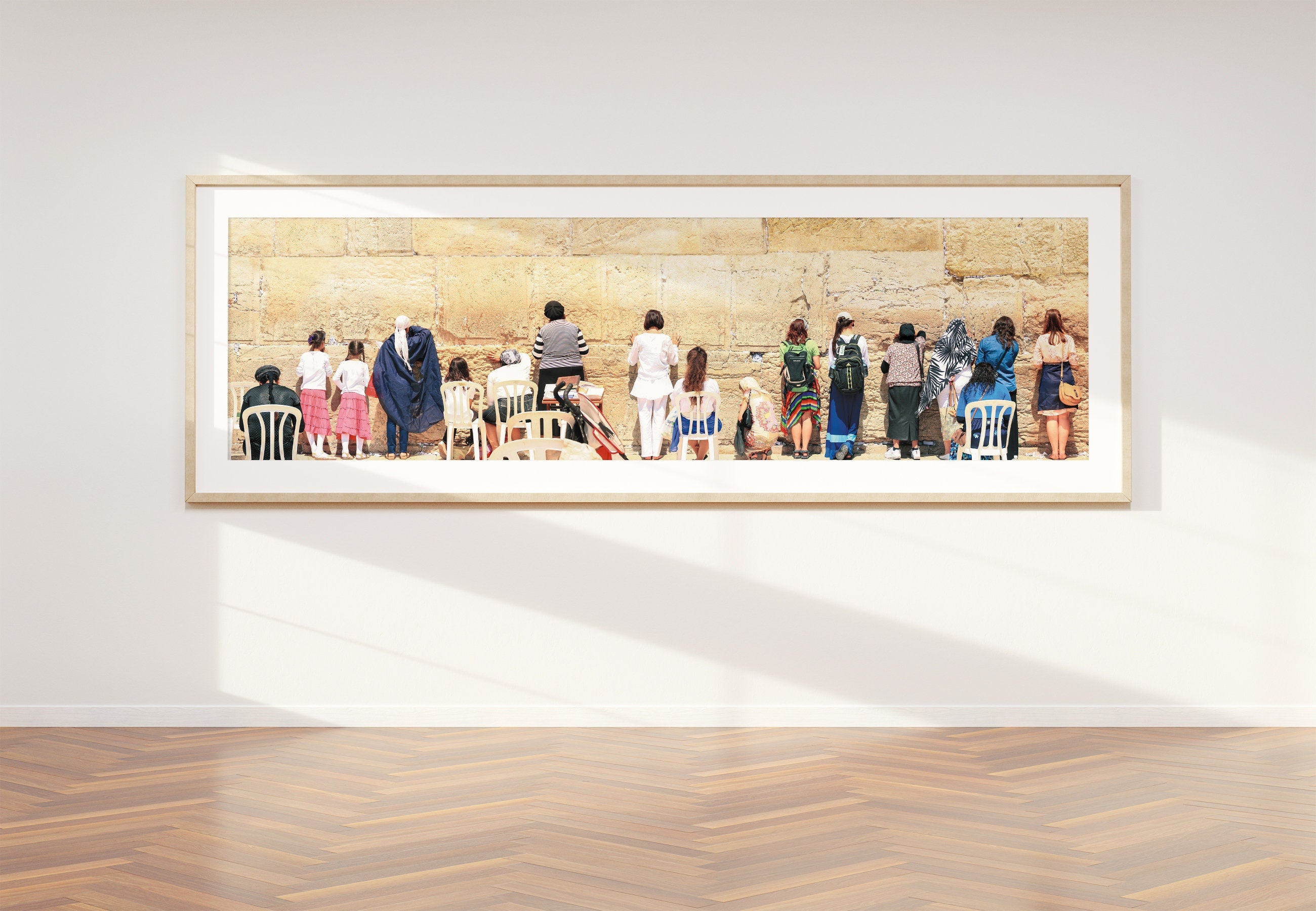 Jewish Women Kotel — Women Praying at the Western Wall — Panoramic Jerusalem Kosel Photography