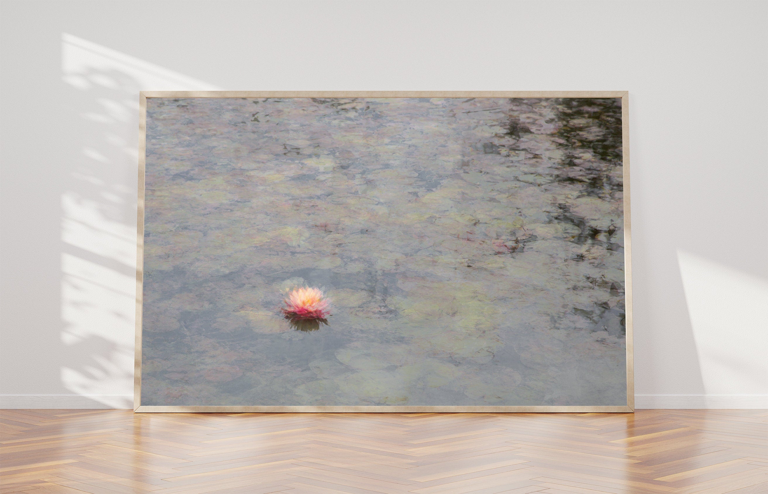 The Water Lily Flower on the Stream Impressionist Painting