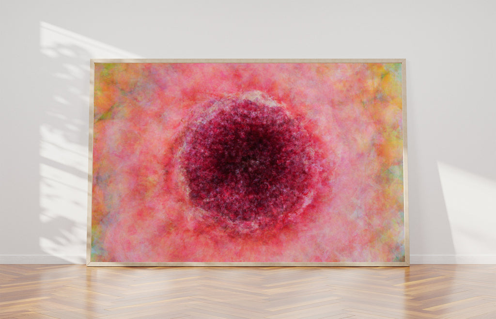 Impressionist Red Pink Pomegranate Painting Canvas Wrap — 7 species of Israel