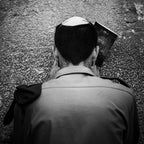 Jewish Tsahal Soldier Praying at the Kotel Western Wall
