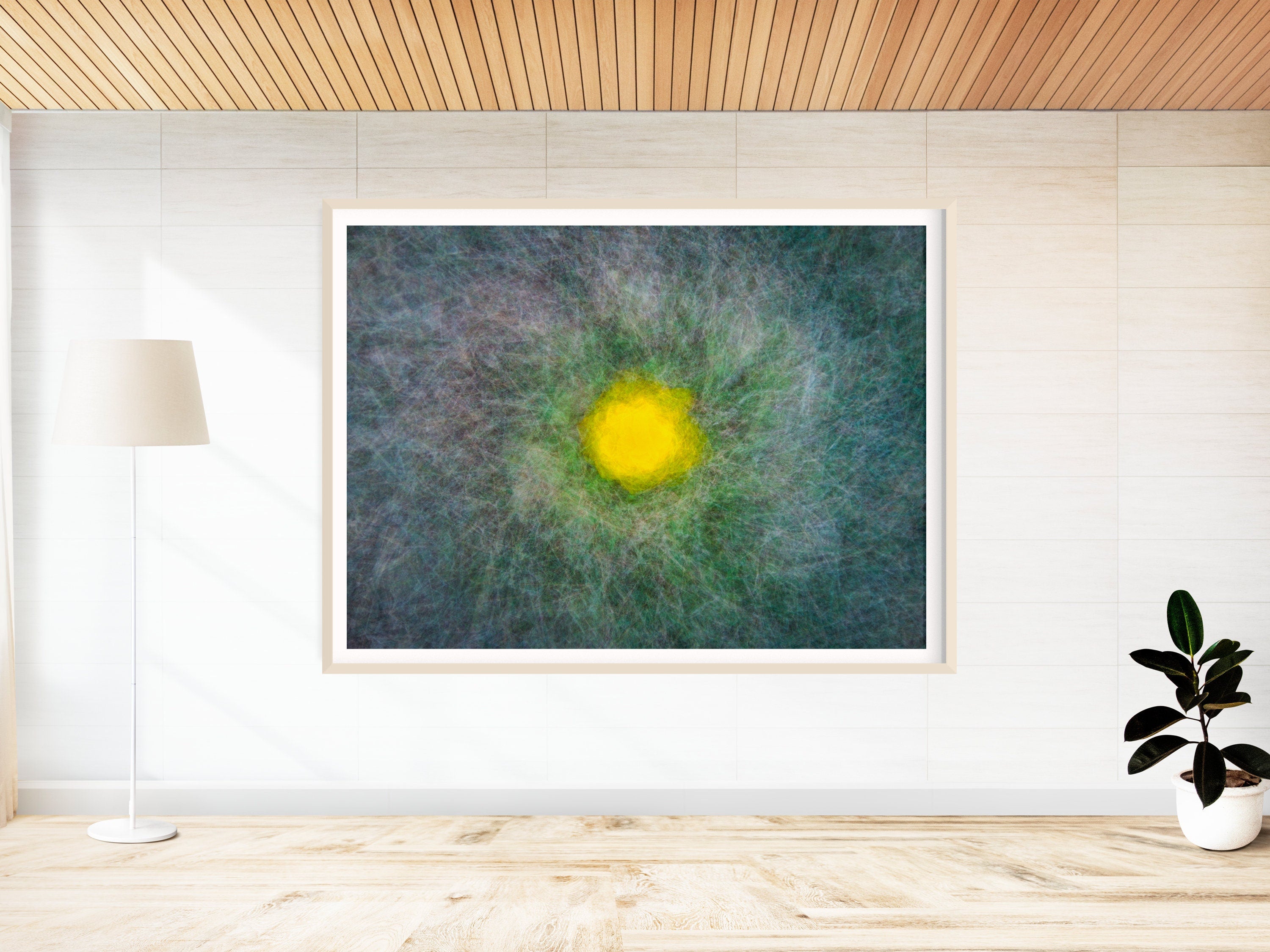 Yellow Flower Impressionist Painting: Abstract Fine Art Canvas Print