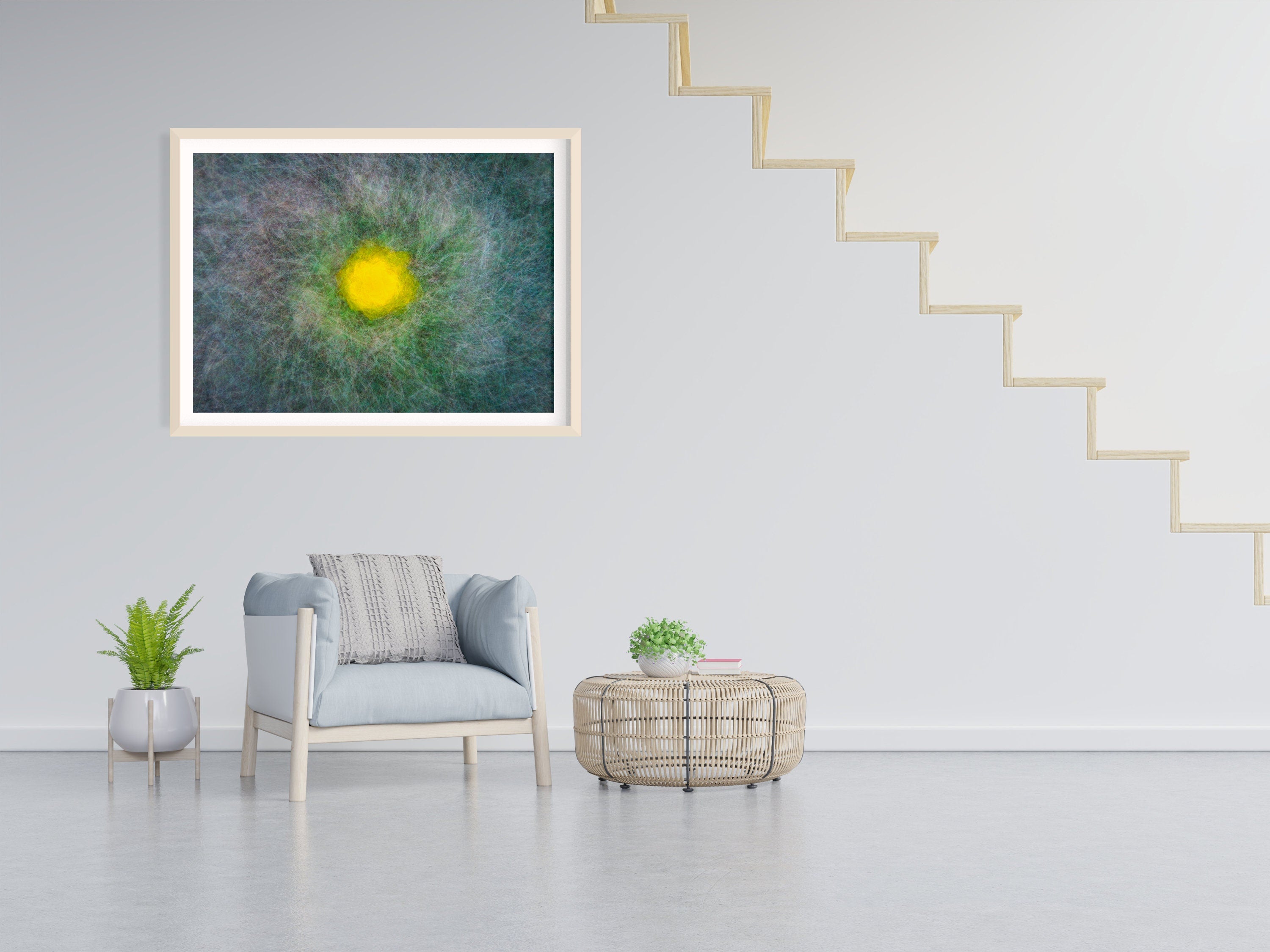 Yellow Flower Impressionist Painting: Abstract Fine Art Canvas Print